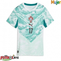 Camiseta Portugal Rafael Leao #17 Visitante Equipación para mujer Mundial 2026 manga corta